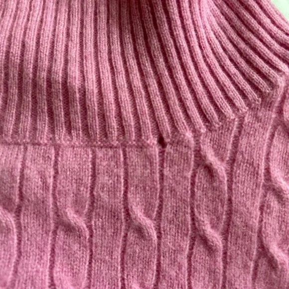 Tweeds 100% Cashmere Petal Pink  Turtleneck Sweater - Picture 4 of 6